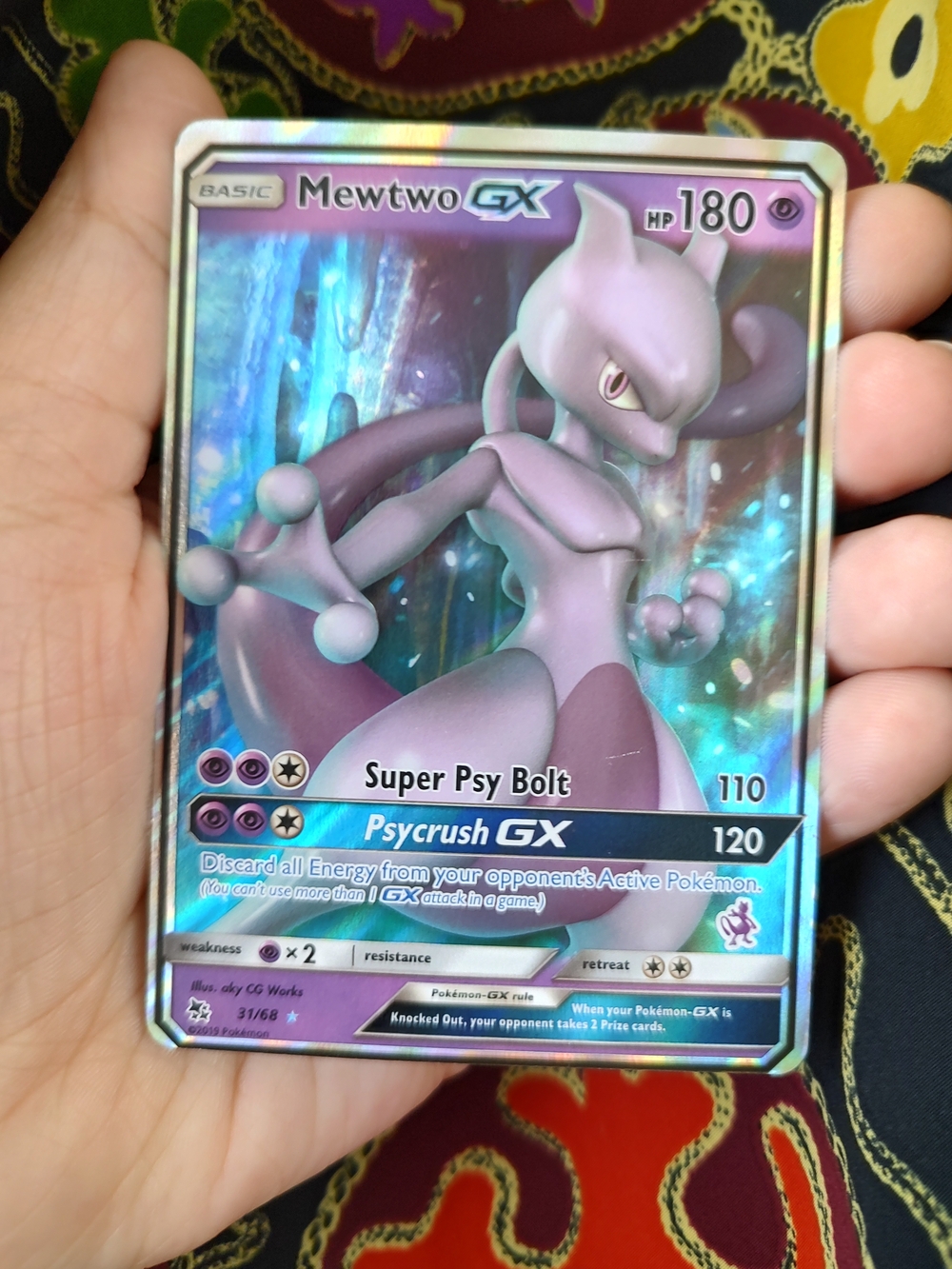Super Rare! Pokemon Mewtwo-GX Holo Card